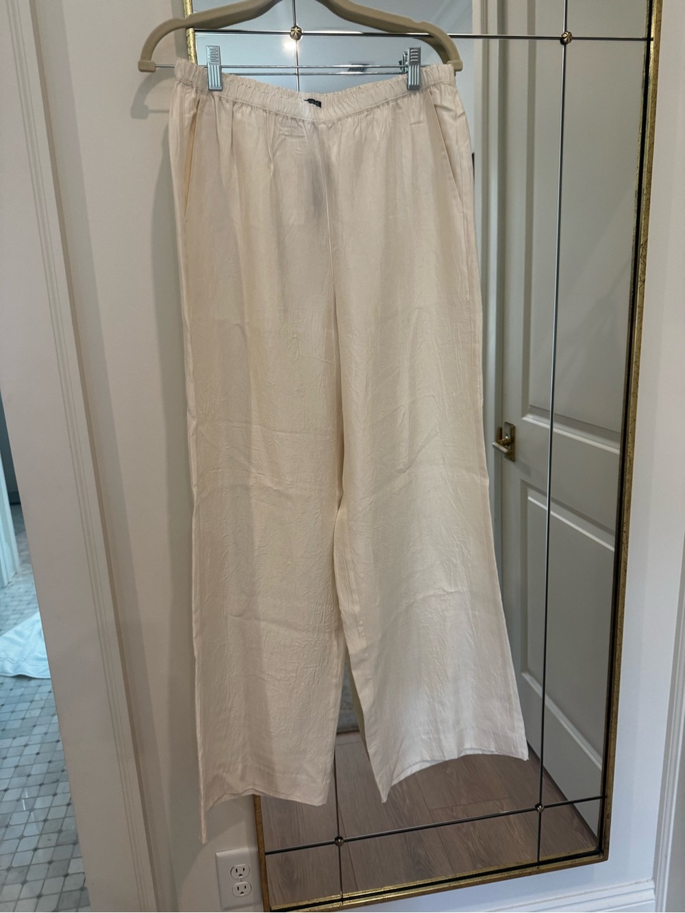 J. Crew Cream Wide-Leg Lounge Pants